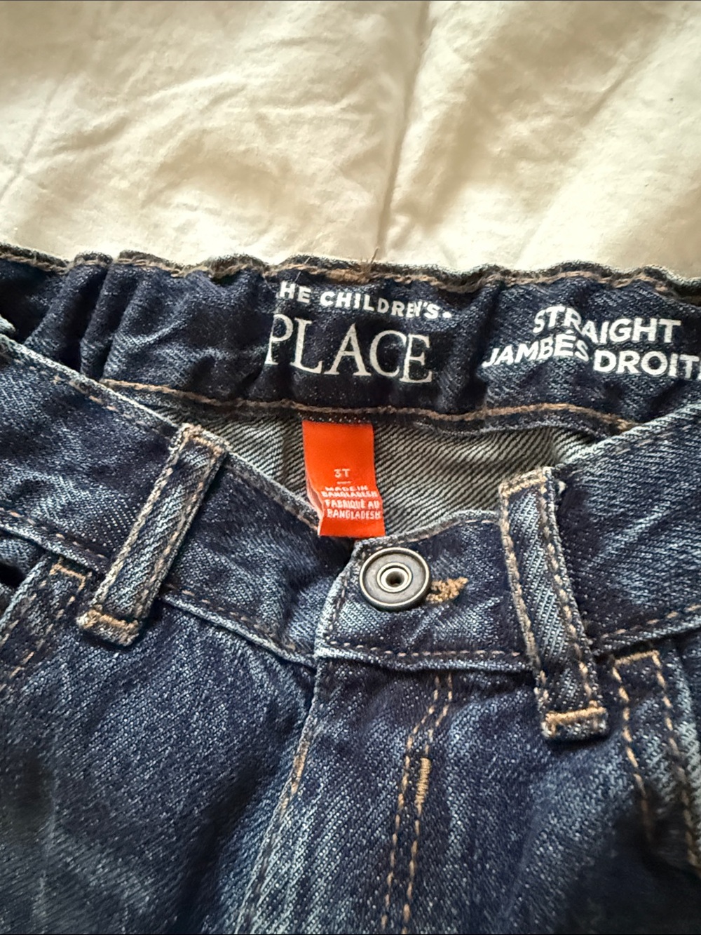 The Children's Place Dark Blue Straight Jeans - Elastic Waist